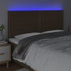 vidaXL T&ecirc;te de lit &agrave; LED Marron fonc&eacute; 180x5x118/128 cm Tissu