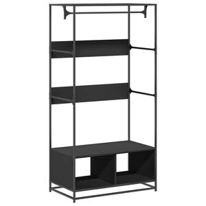 vidaXL Armoire noir 90x50x180 cm bois d&rsquo;ing&eacute;nierie