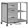vidaXL Cabinet avec Station de Charge 76 x 41 x 72 cm Gris Sonoma