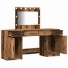 vidaXL Table de Toilette avec tiroir 3 pcs Marron Bois d'ing&eacute;nierie