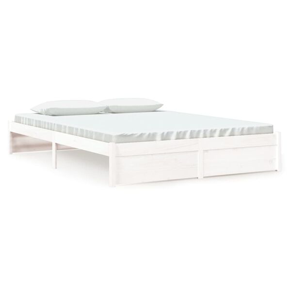 vidaXL Cadre de lit sans matelas blanc bois massif 160x200 cm