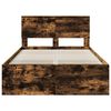 vidaXL Cadre de lit Ch&ecirc;ne fum&eacute; 135 x 190 cm Bois d'ing&eacute;nierie