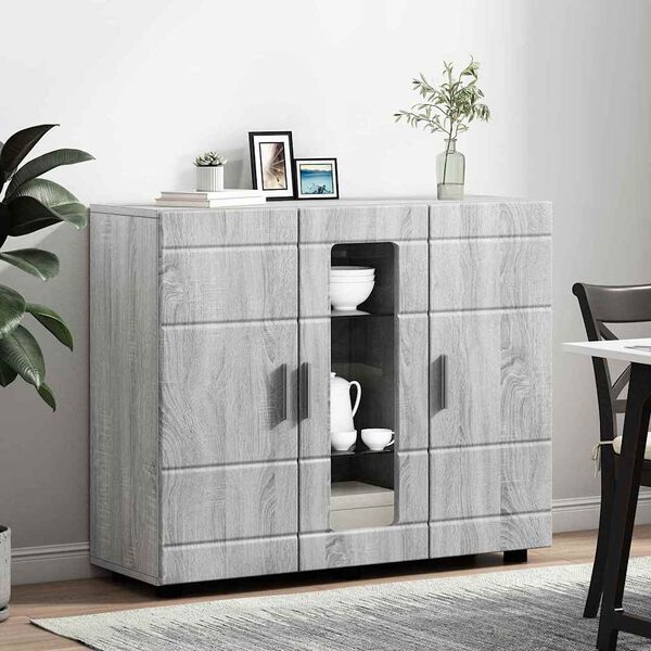vidaXL Cabinet en Bois avec stockage Gris Sonoma 88,5 x 30,5 x 73 cm