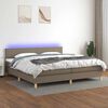 vidaXL Sommier &agrave; lattes de lit et matelas et LED Taupe 200x200cm Tissu