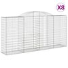 vidaXL Paniers &agrave; gabions arqu&eacute;s 8 pcs 300x50x140/160 cm fer galvanis&eacute;