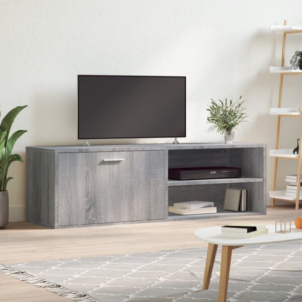 vidaXL Meuble TV sonoma gris 120x34x37 cm bois d'ing&eacute;nierie