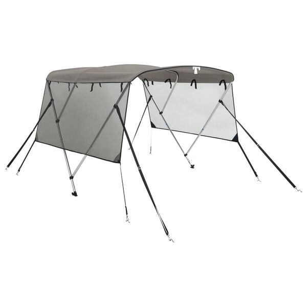 vidaXL Toit bimini à 3 arceaux parois en maille 183x(170-182)x137 cm