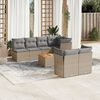 vidaXL Salon de jardin avec coussins 8pcs m&eacute;lange beige r&eacute;sine tress&eacute;e