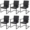 vidaXL Chaises &agrave; manger cantilever lot de 6 noir similicuir
