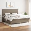 vidaXL Sommier &agrave; lattes de lit avec matelas Taupe 200x200 cm Tissu