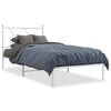 vidaXL Cadre de lit m&eacute;tal sans matelas avec t&ecirc;te de lit blanc 90x190cm