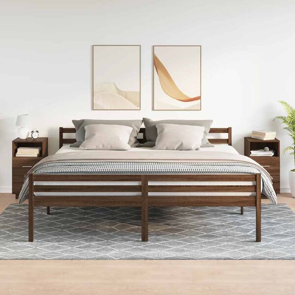 vidaXL Tables de chevet 2 pcs avec 2 tiroirs chêne marron 36x36x68 cm