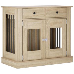 vidaXL Meuble de cage pour chien Ch&ecirc;ne Sonoma 90 x 47,5 x 80 cm