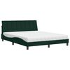 vidaXL Lit avec matelas Hanko vert fonc&eacute; 160x200 cm velours