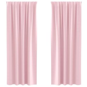 vidaXL Rideaux occultants avec anneaux 2 pcs Rose b&eacute;b&eacute; 245 x 140 cm