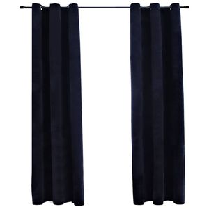 vidaXL Rideaux occultants et anneaux 2 pcs noir 94x160 cm velours