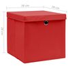 vidaXL Boîtes de rangement avec couvercles 4 pcs 28x28x28 cm Rouge