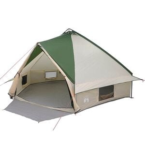 vidaXL Tente Teepee 10 personnes Vert et blanc 567 x 470 x 242 cm