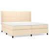 vidaXL Sommier &agrave; lattes de lit avec matelas Cr&egrave;me 200x200 cm Tissu
