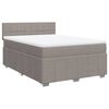 vidaXL Sommier &agrave; lattes de lit avec matelas Taupe 140x200 cm Tissu