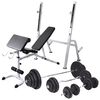 vidaXL Banc d'entra&icirc;nement avec support de poids jeu d'halt&egrave;res 120 kg