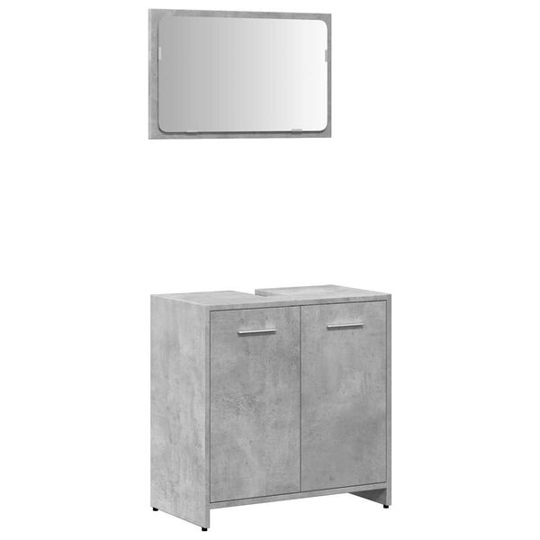 vidaXL Armoire de bain avec miroir gris b&eacute;ton bois d'ing&eacute;nierie