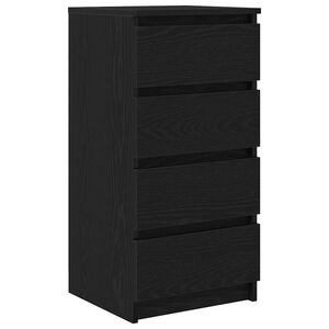 vidaXL Buffet ch&ecirc;ne noir 37,5x35x76 cm bois d'ing&eacute;nierie
