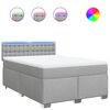 vidaXL Sommier &agrave; lattes de lit avec matelas Gris clair 160x200cm Tissu