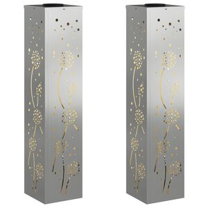 vidaXL Lumi&egrave;re de chemin LED solaire 2 pc Blanc chaud 18 x 18 x 80 cm