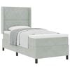 vidaXL Lit &agrave; ressorts avec matelas Gris clair 100 x 200 cm Velours