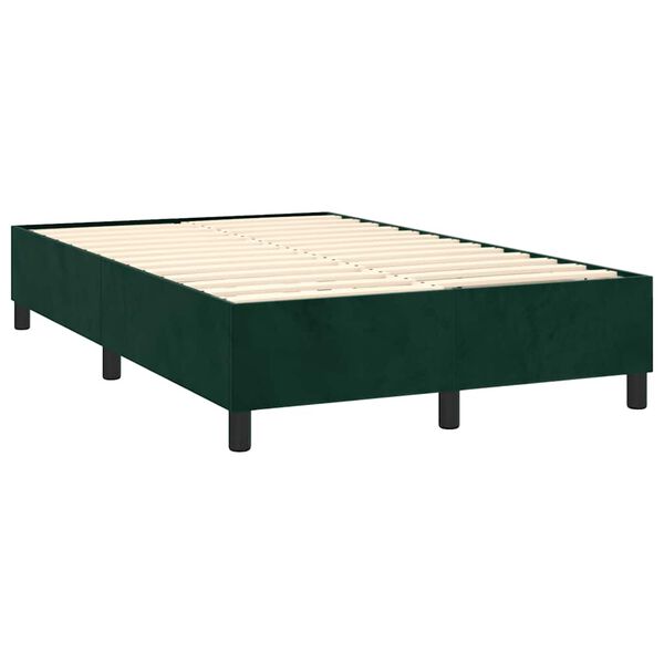 vidaXL Sommier &agrave; lattes de lit et matelas Vert fonc&eacute; 120x200cm Velours