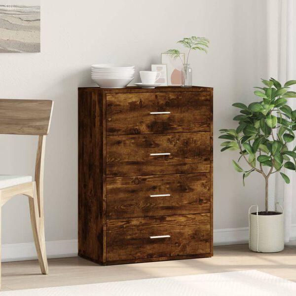 vidaXL Buffet chêne fumé 60x31x84 cm bois d'ingénierie