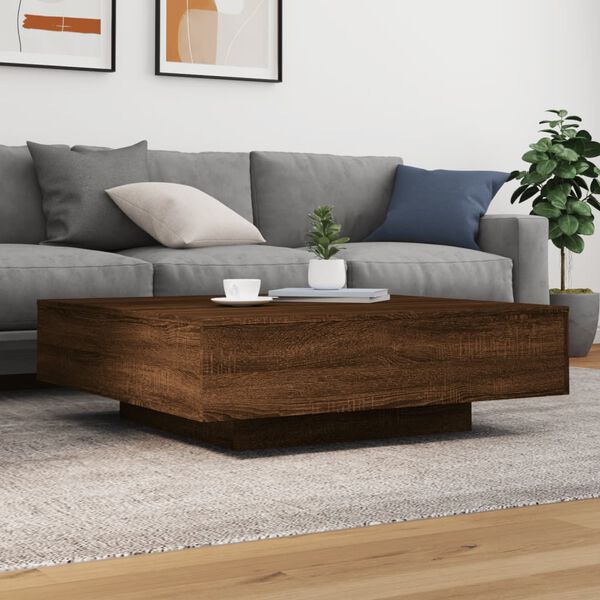 vidaXL Table basse ch&ecirc;ne marron 100x100x31 cm bois d'ing&eacute;nierie