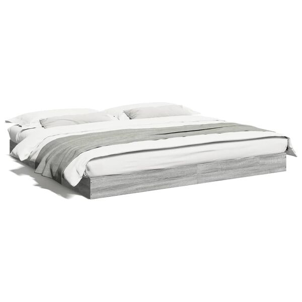 vidaXL Cadre de lit sans matelas sonoma gris 180x200 cm