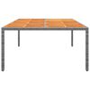 vidaXL Table de jardin 200x150x75 cm Acacia et résine tressée Gris