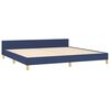 vidaXL Cadre de lit sans matelas bleu 200x200 cm tissu