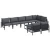 vidaXL Ensemble de canap&eacute; de jardin avec coussin 9 pcs Noir Acier