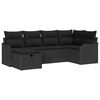 vidaXL Ensemble de canapé de jardin avec coussin 6 pcs Noir Poly rotin
