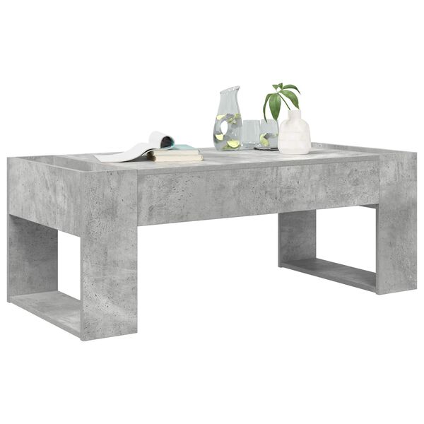 vidaXL Table basse Gris b&eacute;ton 110 x 50 x 41 cm Bois d'ing&eacute;nierie