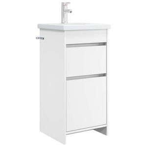 vidaXL Meuble de salle de bain avec &eacute;vier Blanc 42 x 40 x 84,5 cm