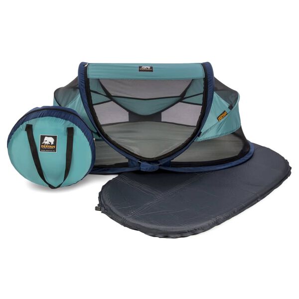 DERYAN Lit d'enfant de voyage avec moustiquaire Luxe Bleu marine