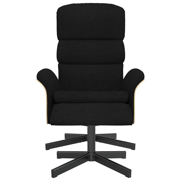 vidaXL Fauteuil inclinable avec repose-pied noir tissu