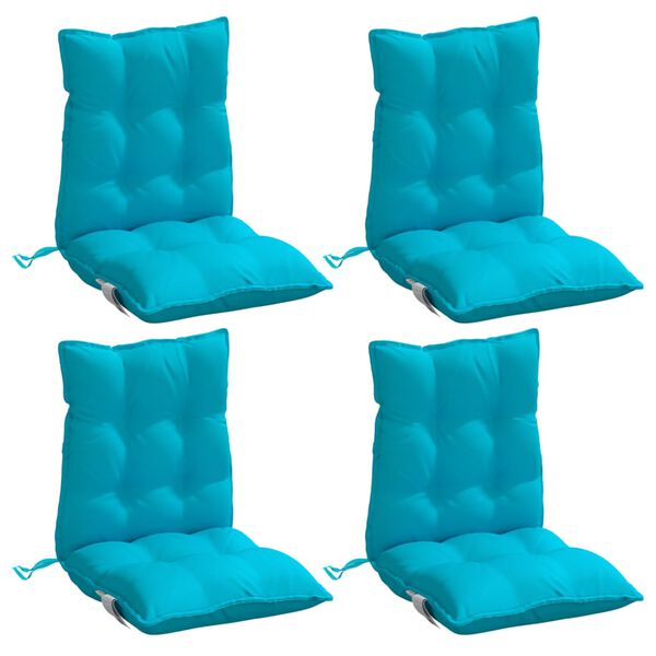 vidaXL Coussins de chaise &agrave; dossier bas lot de 4 turquoise