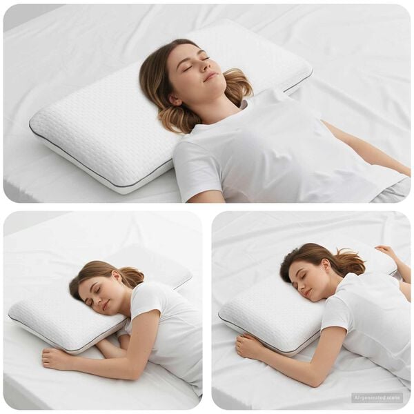 vidaXL Coussin de sommeil Uni Blanc 70 x 40 x 14 cm Mousse de Gel