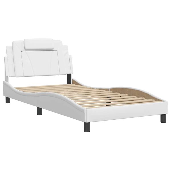 vidaXL Cadre de lit Viana sans matelas blanc 100x203 cm similicuir