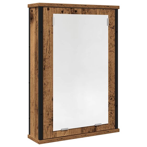 vidaXL Armoire &agrave; miroir de salle de bain vieux bois bois d'ing&eacute;nierie