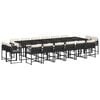 vidaXL Ensemble &agrave; manger de jardin 17 pcs coussins noir r&eacute;sine tress&eacute;e
