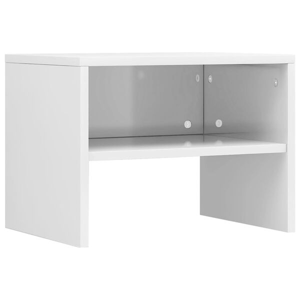 vidaXL Table de chevet Blanc brillant 40x30x30 cm Bois ing&eacute;nierie