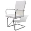 vidaXL Chaises à manger cantilever lot de 2 blanc similicuir