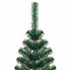 vidaXL Sapin de No&euml;l artificiel pr&eacute;-&eacute;clair&eacute; Vert 210 cm PVC et m&eacute;tal